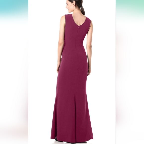 Dress the Population Sandra V-Neck Gown, Dark Magenta, Size Small NWT - Picture 2 of 8